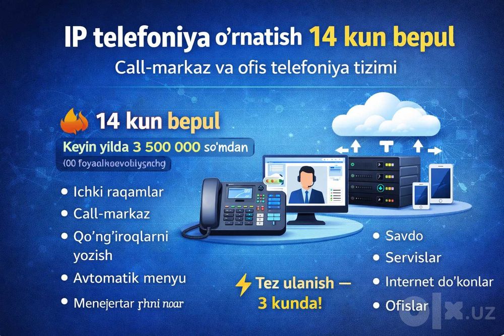 IP telefoniya - Uztelecom - 360.000 somdan