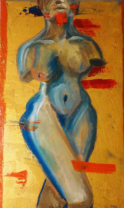 Pictura pe panza in ulei "Golden body"