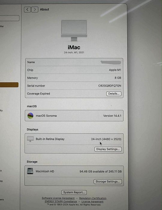 Imac M1 24 инча 2021