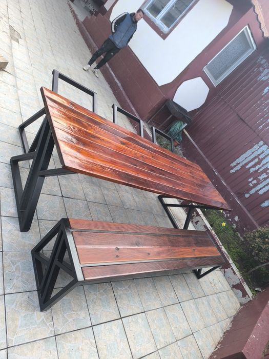 Masa terasa cu banca și scaune