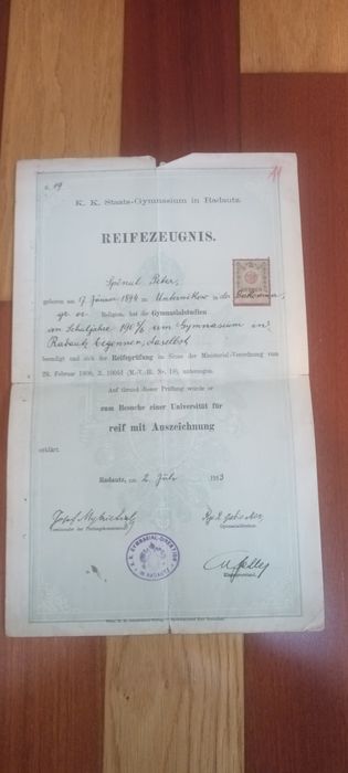 Document vechi,Petre Spanul Radautz