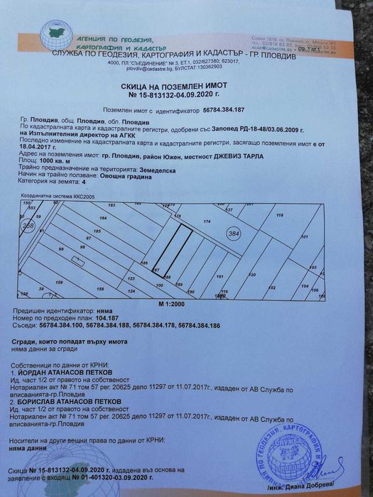 Продавам парцел  Коматевско шосе меском Попов