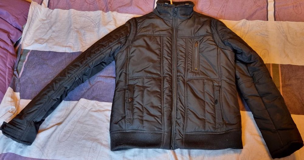 Geaca de barbati, Lee Cooper, slimfit, groasa, cu puf, neagra, M