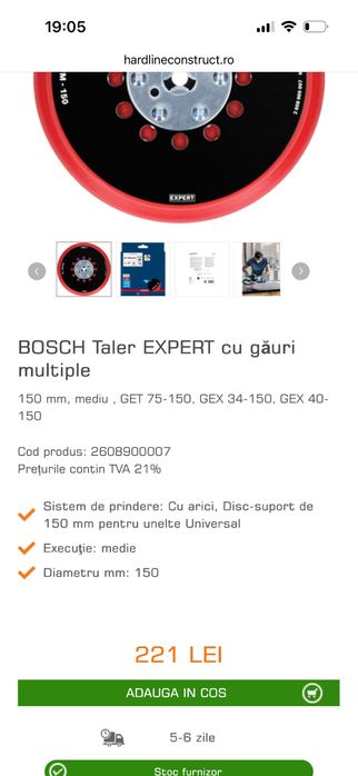 Talpa slefuitor 150 mm noua bosch metabo makita mirka festool 3m