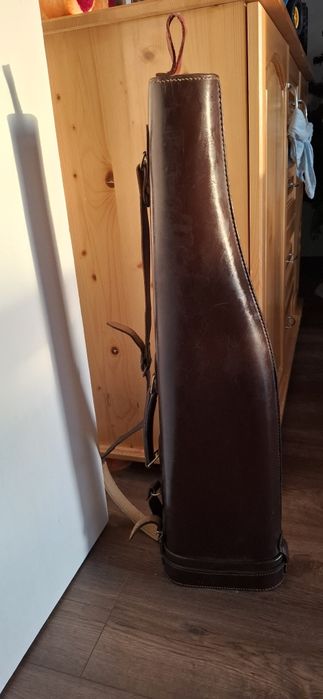 Твърд калъф за ловна пушка – естествена кожа, Италия