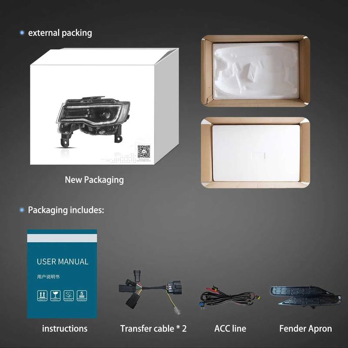 Комплект LED фарове за Grand Cherokee WK2 2014- с начална анимация