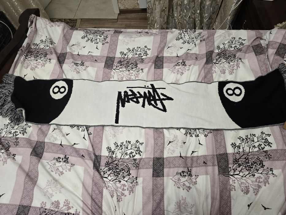Шарф Stussy черно-белый