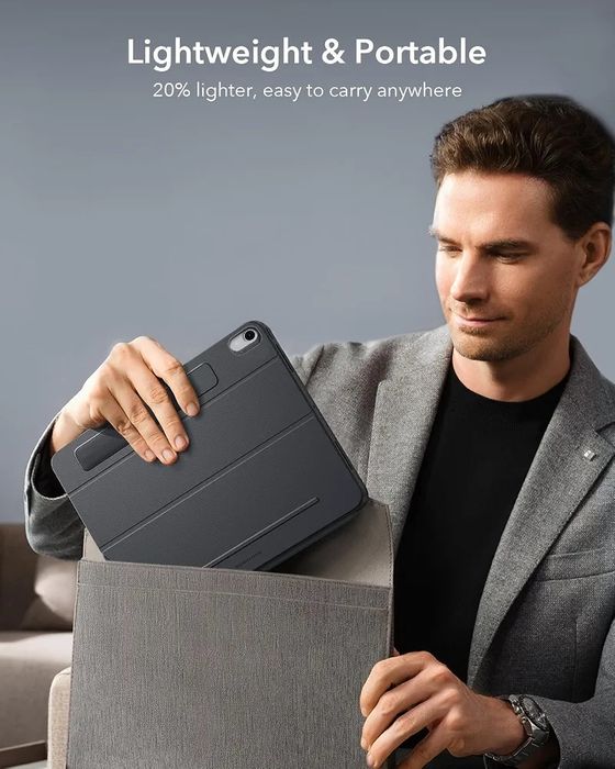 ESR Shift Калъф с клавиатура за iPad Air 11" (M4/M3/M2) и Air 10.9", тъмносив