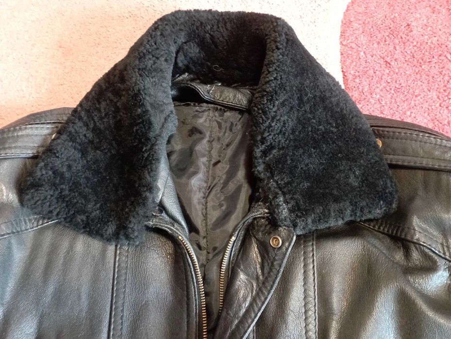 Оригинална военна шуба от естествена кожа българска армия - размер 54