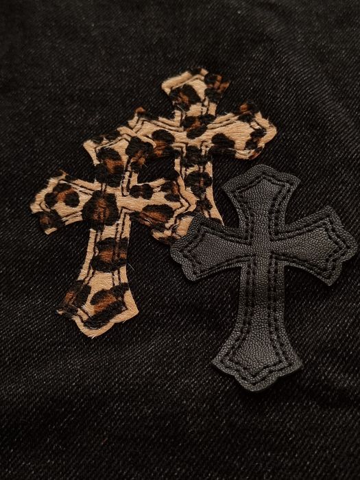 Chrome Hearts – geacă denim Cross Patch, neagră – M