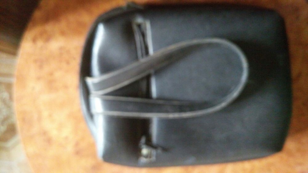 Барсетка черная кожа