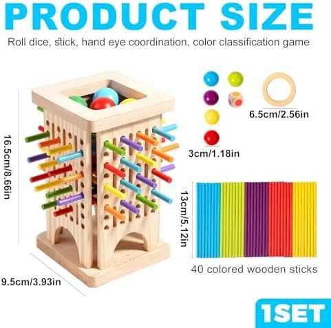 Нови Образователна дървена игра за броене и математика за деца Монтесори с пръчици за пътуване