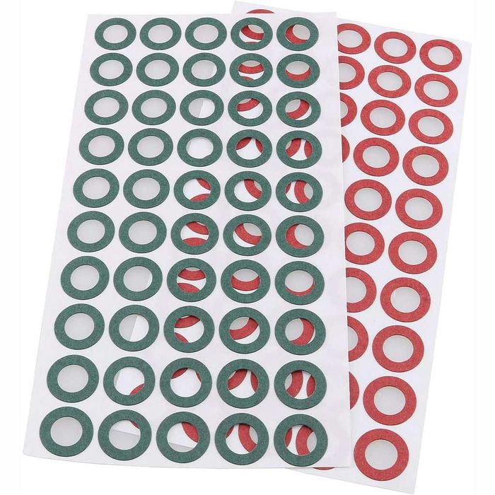 Hartie pentru izolație acumulator Li-Ion 18650 – set 100 buc inele baterii (50 verzi + 50 roșii) izolație electroizolantă și izolator 18650