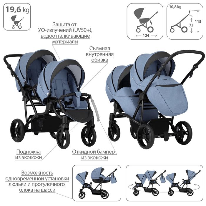 Коляска для двойни Bebetto 42