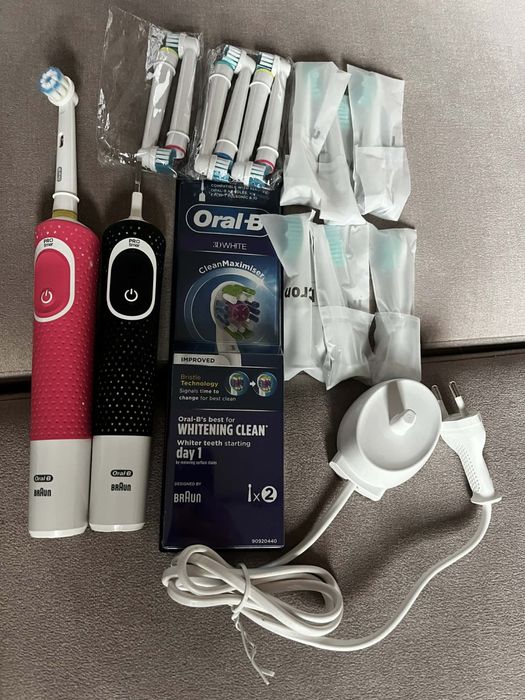 2 електрически четки Oral b pro timer + 15 накрайника