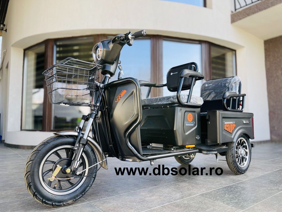 Triciclu Tricicleta Electrica 2 Locuri Baterie 20Ah Scuter TUK TUK ‼️