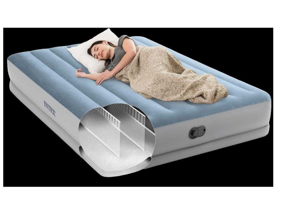 НАДУВАЕМ двоен ДЮШЕК легло, матрак спалня  203X152X36 СМ с USB помпа