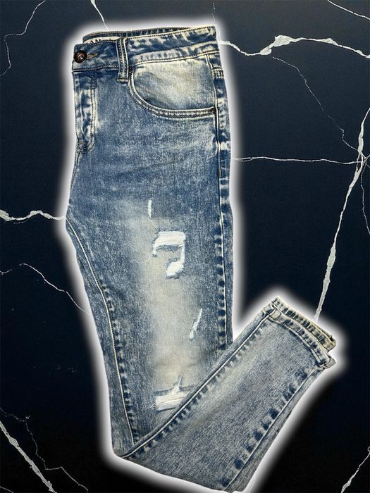 Blugi Skinny Fit de Bărbați – Look Vintage, Uzură Cool, Mărime S-M