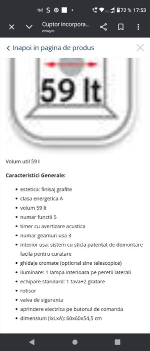 Cuptor pe GAZ  Franke  si plita pe gaz