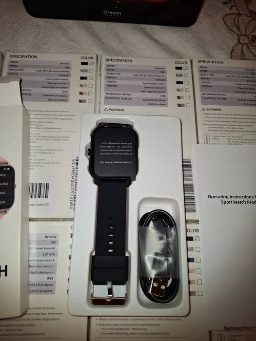 Ceas Smartwatch Nerunsa P68, NOU, apel bluetooth ,playbach, sigilat