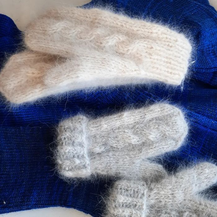 Варежки из собачьей шерсти и пуха