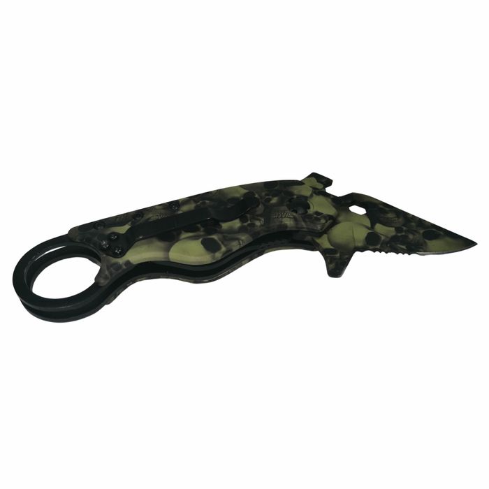 Briceag de vanatoare DEPOX®, Skull Valley, otel, verde, 17.5 cm