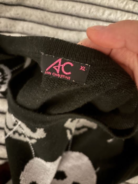 Pulover negru/gri skull argyle xl