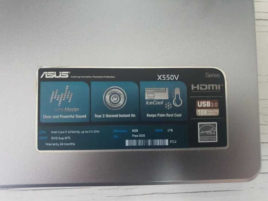 Vand Asus X550V NVIDIA 950M 2GB, 8GB RAM, 1TB HDD, 240GB SSD