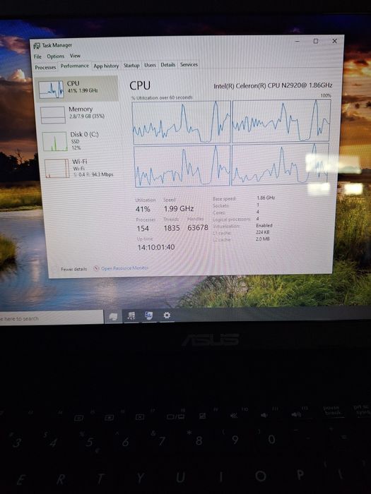 Laptop Asus X551MA , Intel N2920 , 8 GB  , ssd 128 GB  , 15.6 "