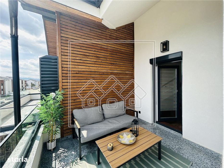 Penthouse cu design deosebit, mobilat modern, terasa