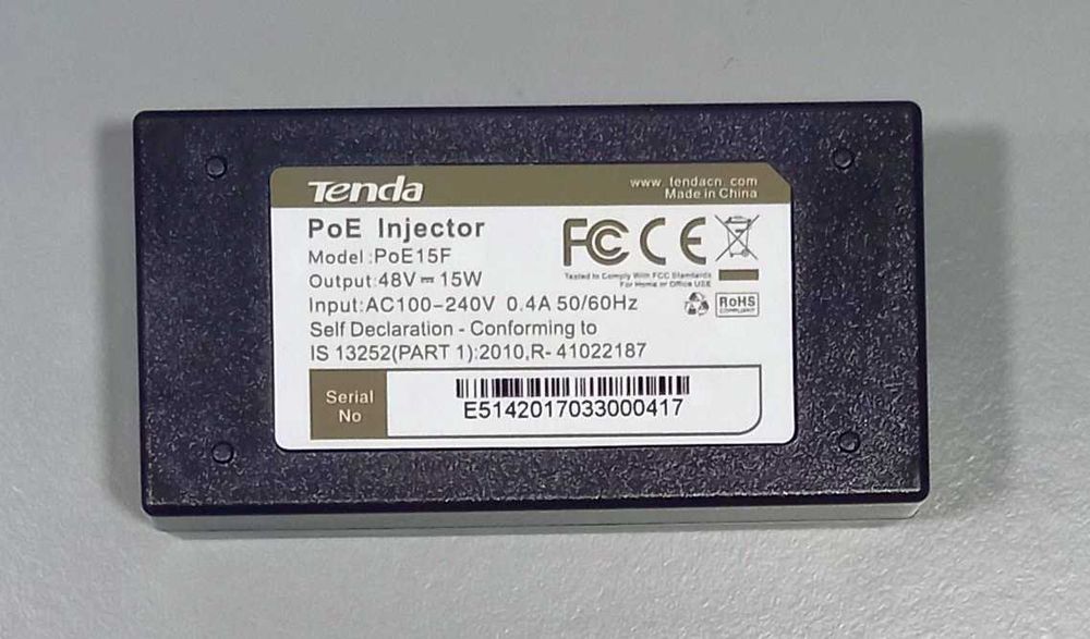 Injector POE Tenda 48V 15W POE15F