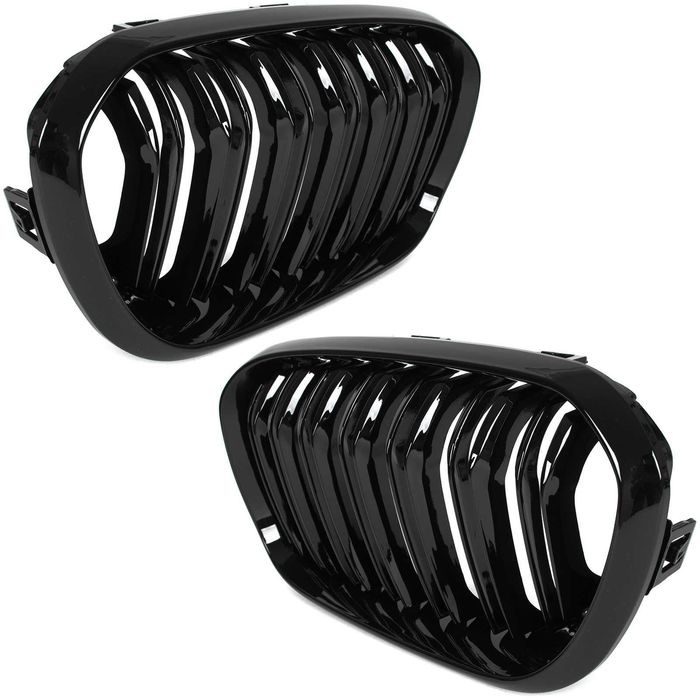 Grile Duble Centrale BMW Seria 1 F20 F21 LCI (2015-2018) Negru Lucios