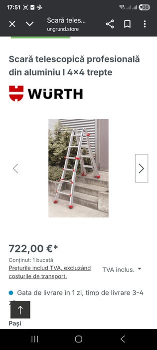 Scara telescopica profesionala Wurth