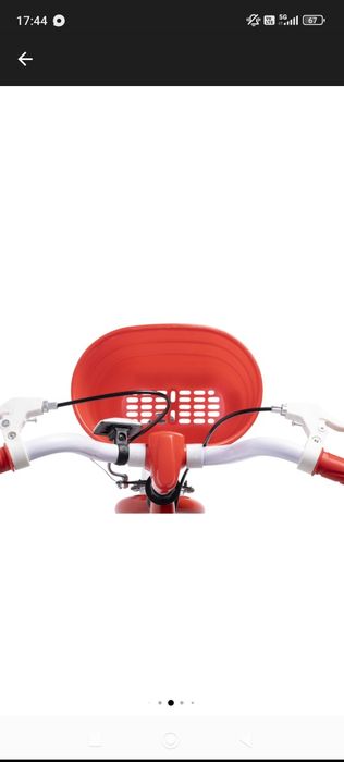 Bicicleta Copii 2-4 ani Rich Baby R1208A, Roti 12 Inch, C-Brake, Roti Ajutatoare cu LED, Rosu/Alb