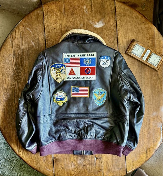 Geacă piele bărbați, stil vintage Top Gun