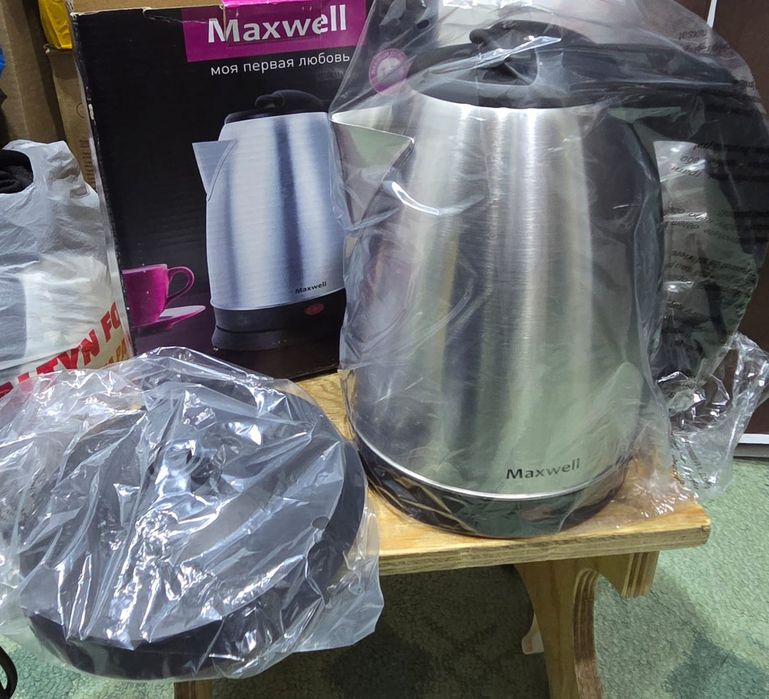 Электрический чайник новый максвел 6200тг, б/у 3500тг, ава новый 4900т