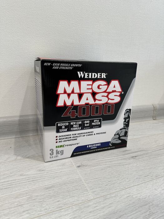 Mega Mass 4000 Geiner, 3 kg 220 min original, Sport Ozuqalari,