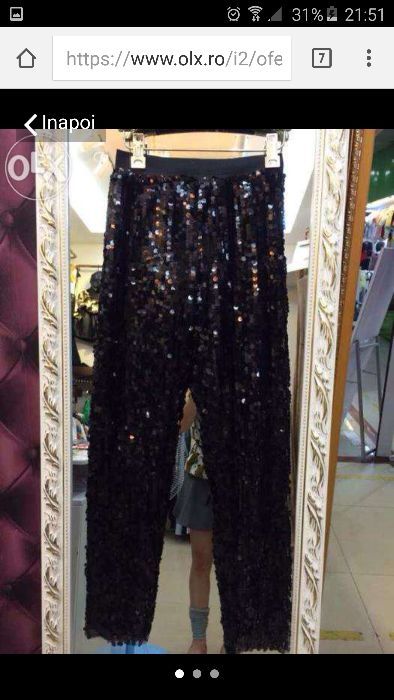 pantaloni  cu paiete