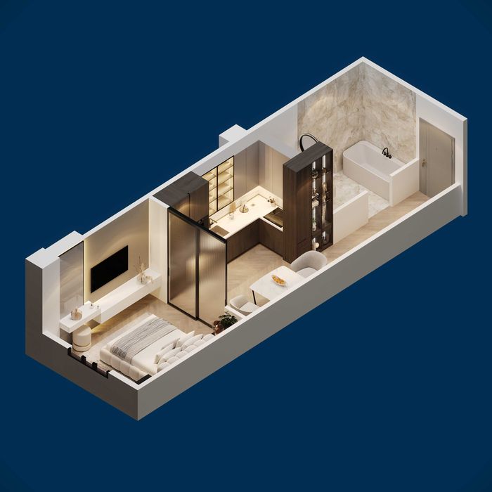 1-комнатная квартира 30–47 м² под ключ — рассрочка или скидка 20%