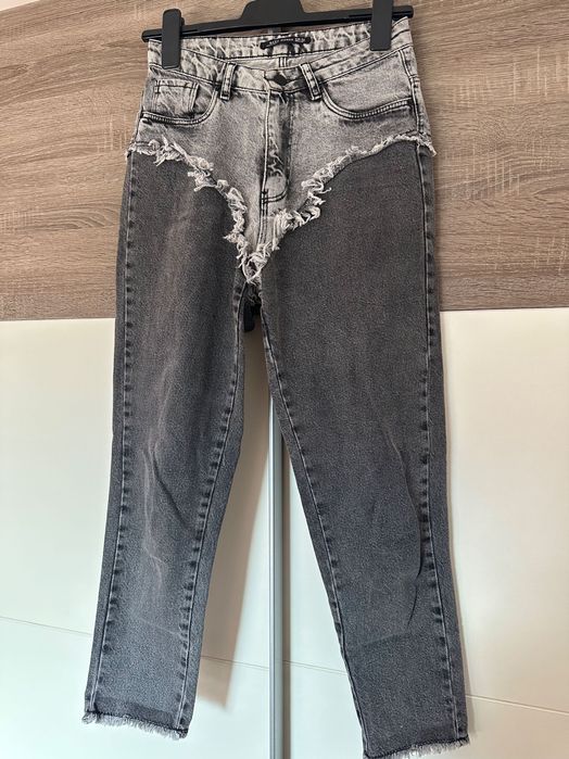 Ефектни сиви дънки р-р 34