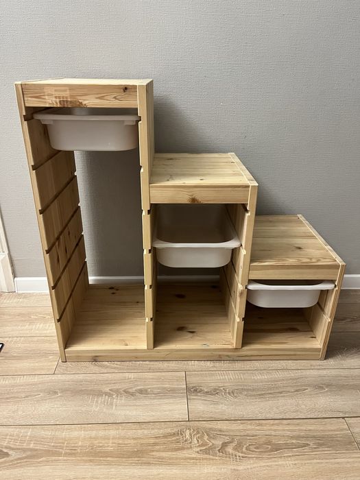 Стеллаж IKEA деревянный для игрушек