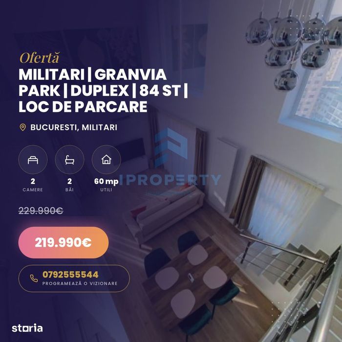 Militari | GranVia Park | Duplex | 84 ST | Loc de parcare