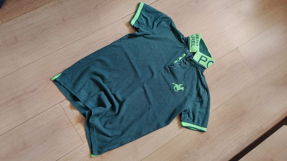 Tricou verde U.S. Grand Polo stil casual / Mărime S