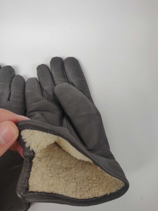 Mănuși damă din piele, imblanite