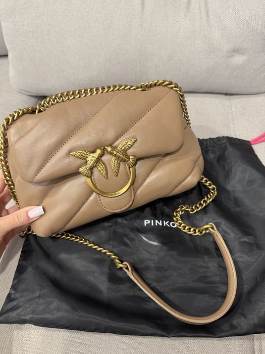 Кожена чанта Pinko Love Mini Puff