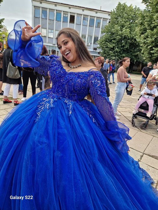 Бална, годежна, голяма, синя, рокля!