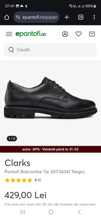 Pantofi piele Clarks