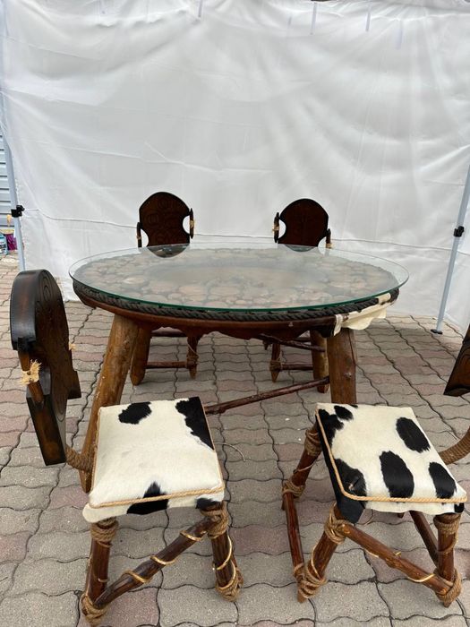 Эксклюзивный гарнитур «Таежный дар»: Стол и 4 стула