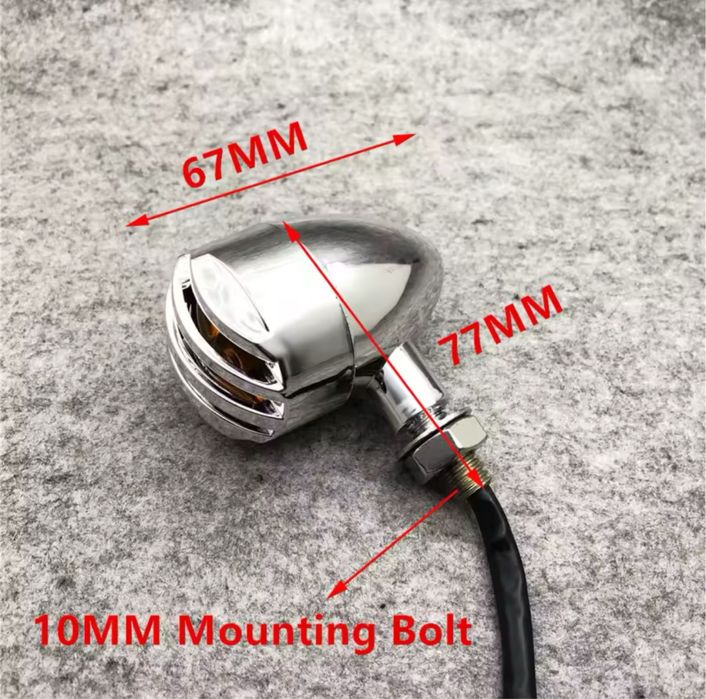 Semnalizari moto crom full metal cu grilaj chopper bobber cruiser etc