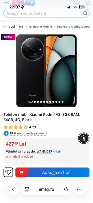 Telefon Xiaomi Redmi A3 64GB